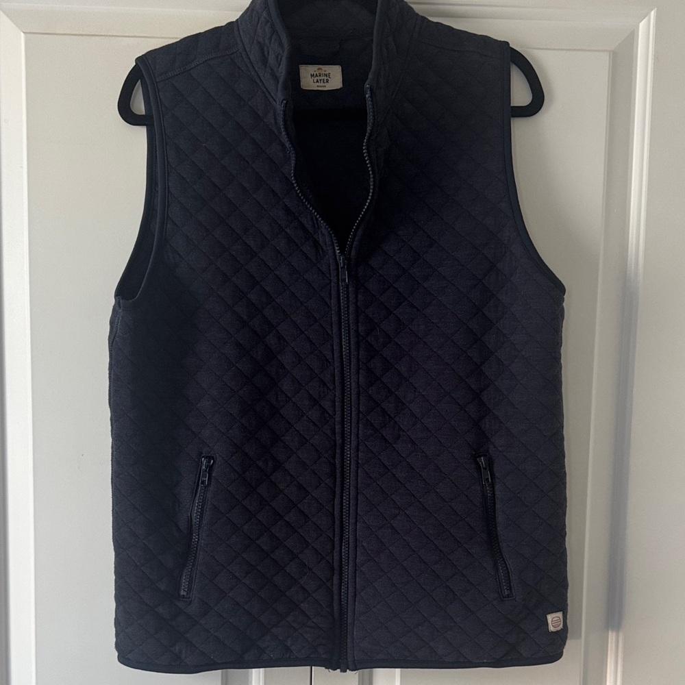 Marine Layer Dark Quilted Vest